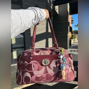Coach Maroon Signature Shoulder Bag
